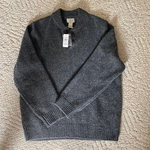 LL Bean Classic Raggwool Sweater Sz L Charcoal NWT